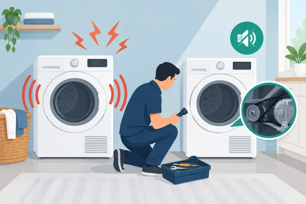 How to Quiet a Noisy Dryer and Find the Cause