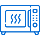 Icon of a microwave oven with a digital control panel on the right